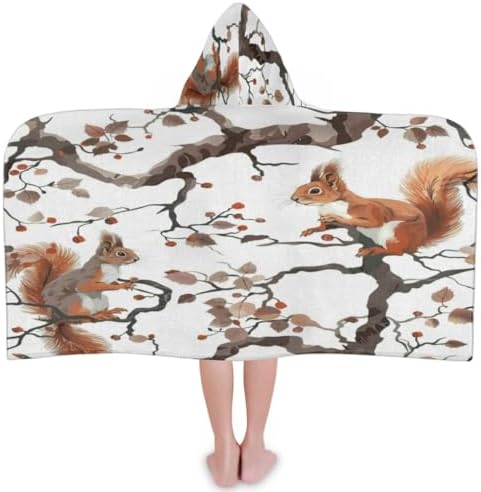 Squirrel Kids Hooded Beach Towel for Boys Girls