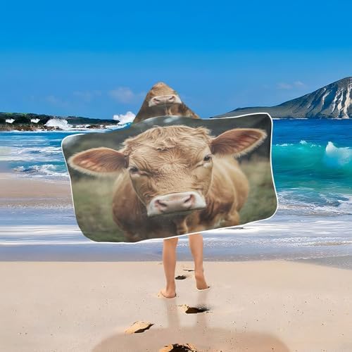 Kigai Cute Cow Hooded Bath Towel for Kids