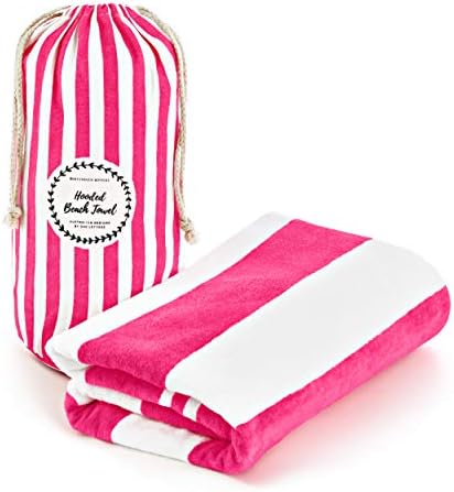 Premium Hooded Beach Towel for Kids 3-10 Starfish Pink