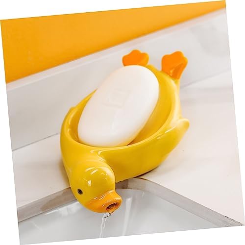 Ciieeo Decorative Ceramic Soap Holder Duck for Bathroom