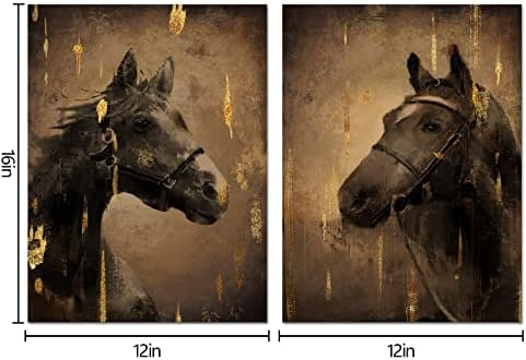 HOMEOART Horse Wall Art 12x16 Inches 2 Piece
