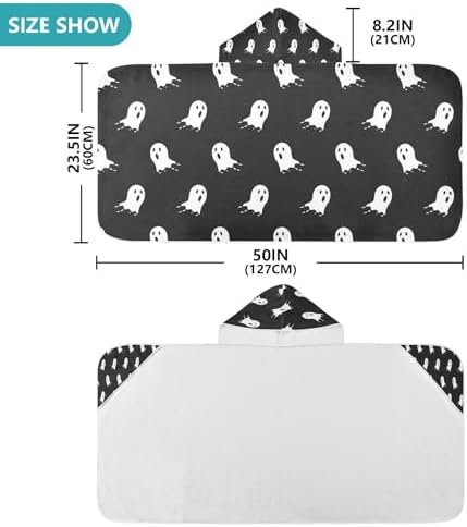 Halloween Ghost Kids Hooded Bath Towel for Boys Girls