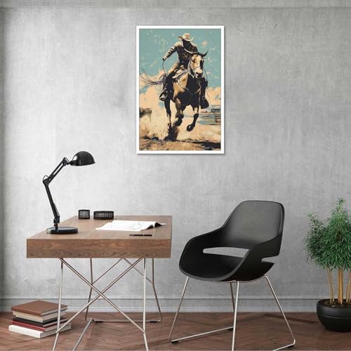 Vintage Western Cowboy Poster 12x16in Unframed