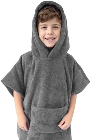 MissShorthair Kids Hooded Beach Towel with Pullover Design