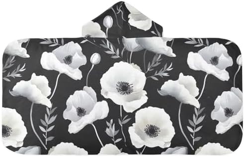J JOYSAY White Hooded Kids Beach Towel