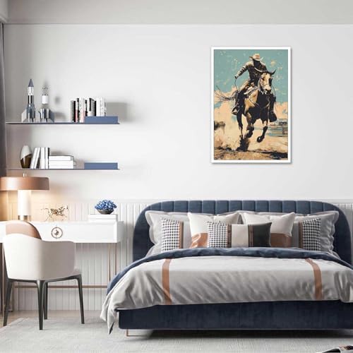 Vintage Western Cowboy Poster 12x16in Unframed