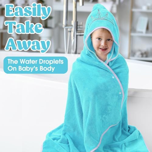 2 Pcs Princess Hooded Bath Towels for Kids