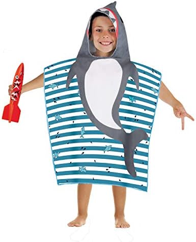 Juice Box Kids Hooded Poncho Terry Towel Shark One Size