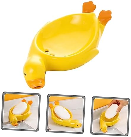Ciieeo Decorative Ceramic Soap Holder Duck for Bathroom