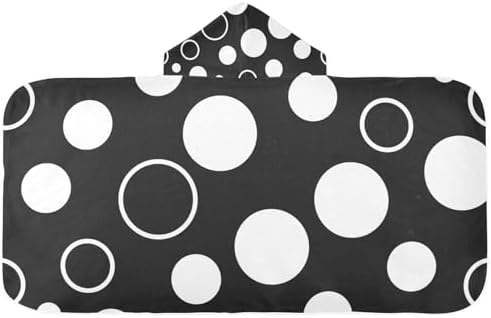 CHIFIGNO Kids Hooded Pool Towel with Polka Dots