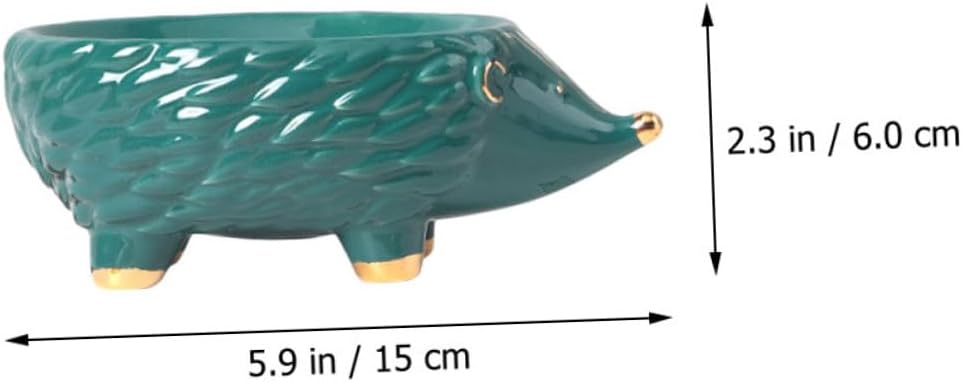 Ceramic Hedgehog Soap Dish with Self-Draining Design