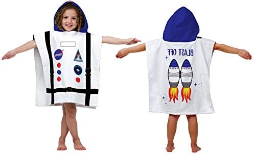 Jay Franco Trend Collector Astronaut Hooded Poncho Towel - 22x22 Inch Cotton