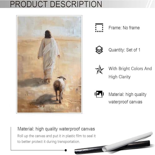 Jesus And The Lamb Poster 12x16in Unframed Wall Art