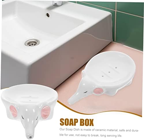 Ciieeo Ceramic Elephant Soap Holder with Drainage Holes