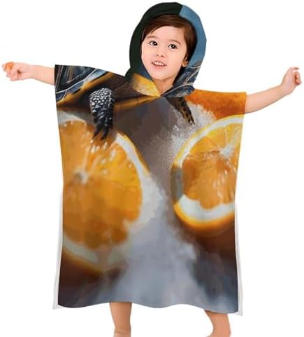 Kids Hooded Beach Towel with Turtles Design