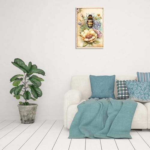 Vintage Floral Wasp Poster 24x36 Framed