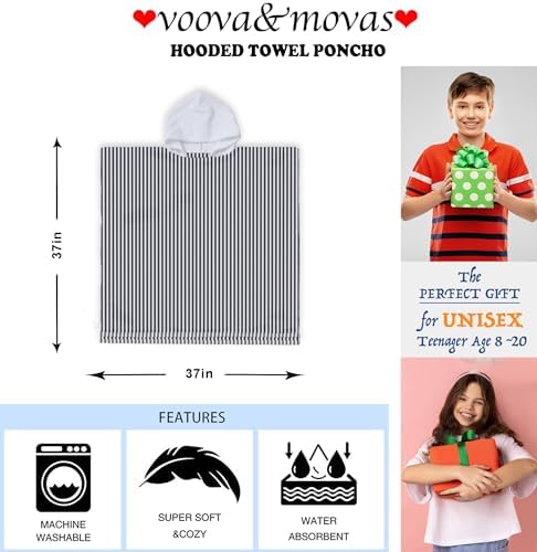 VOOVA MOVAS Hooded Beach Towel for Big Kids