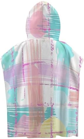 Kids Hooded Bath Towel with Plaid Pattern