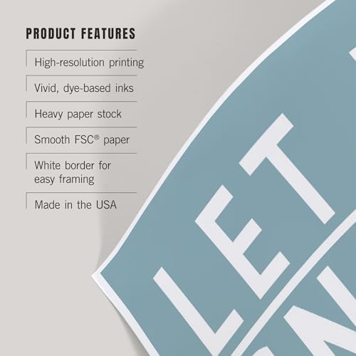 Lantern Press 8x12 Art Print Big Sky Montana Let it Snow Light Blue