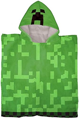 Jay Franco Minecraft Creeper Kids Bath Hooded Poncho