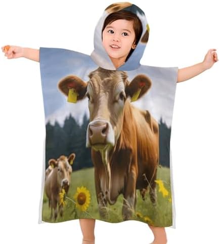 Animal Print Kids Hooded Bath Towel for Boys Girls