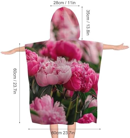 Kids Hooded Bath Towel with Flower Design