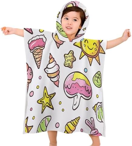 Kids Bath Towel with Hood Graffiti Design