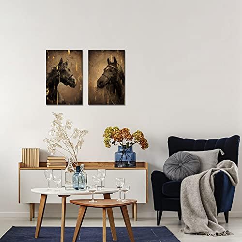 HOMEOART Horse Wall Art 12x16 Inches 2 Piece