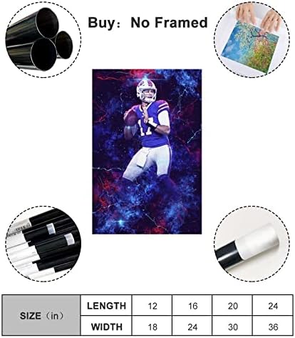 SHISHEN Josh Allen Football Art Poster 12x18 Inch