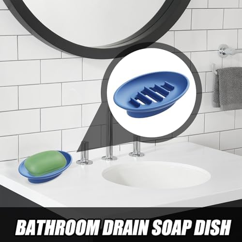 Silicone Soap Dish for Shower Bar Holder Tray with Drainage