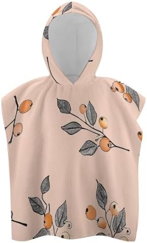 Kids Hooded Pool Towel with Soft Berries Print
