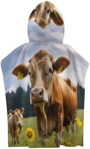 Animal Print Kids Hooded Bath Towel for Boys Girls