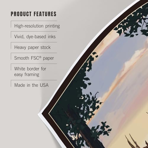 Lantern Press 8x12 Art Print Big Sky Montana Deer Sunrise