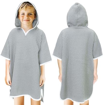 Original Kids Hooded Towel Poncho - Grey