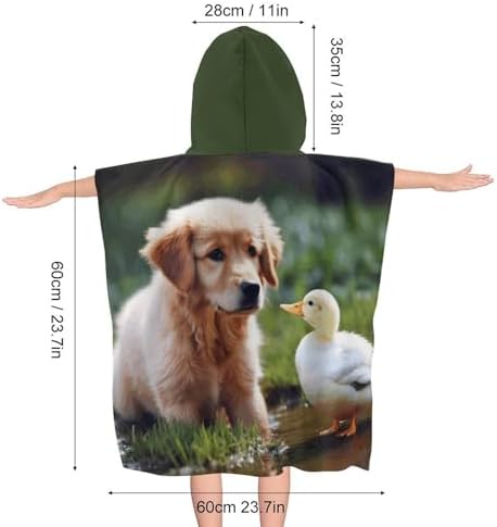 Dog And A Duck Kids Bath Towel with Hood