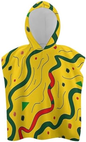 Kids Hooded Bath Towel with Wavy Lines