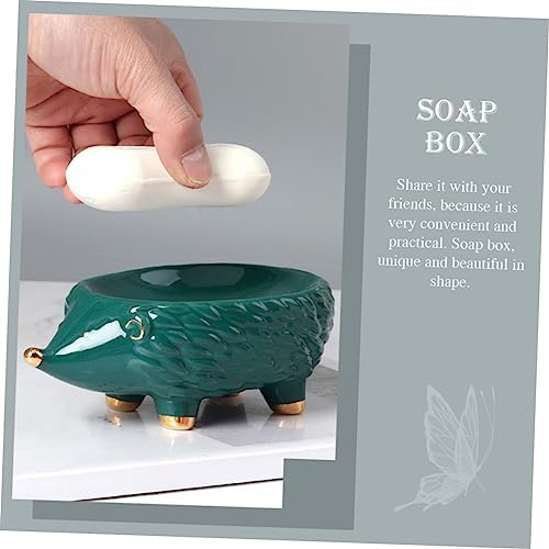 VOSAREA Ceramic Soap Stand Draining Holder for Bathroom Kitchen