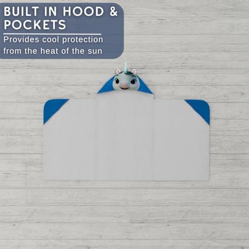 Franco DreamWorks Not Quite Narwhal Hooded Bath Towel 24x50 Inch