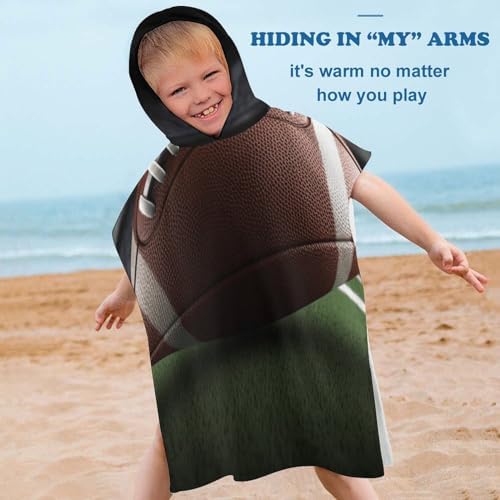 Kids Bath Towel with American Football Print
