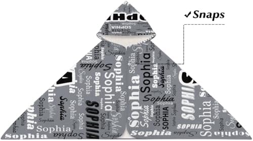 Personalized Kids Hooded Towel with Name Grey