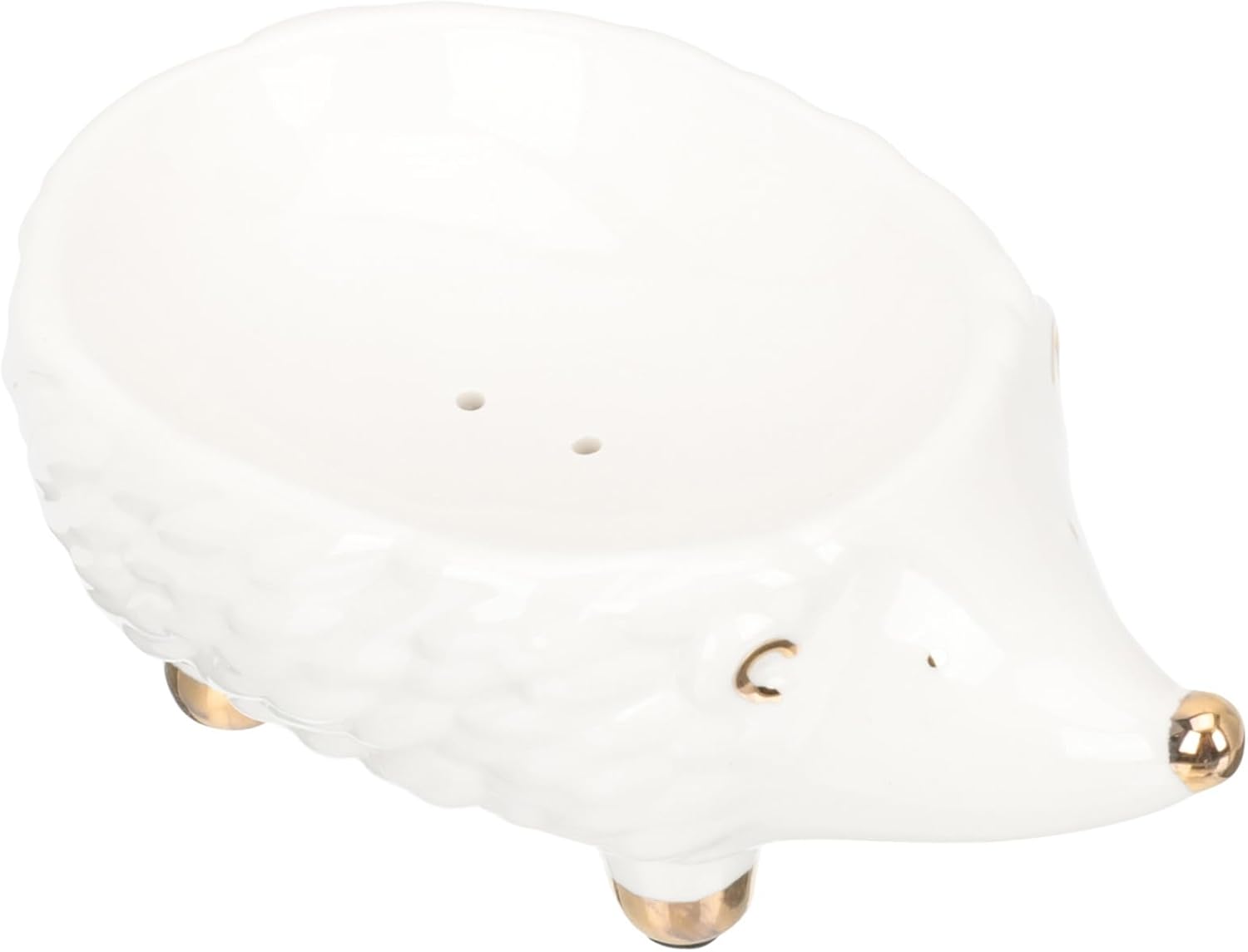 Ciieeo Hedgehog Ceramic Soap Holder Cute Cartoon Animal Bathroom Sink Storage
