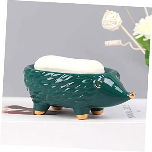 Elegant Nordic Ceramic Soap Holder with Cartoon Hedgehog Design
