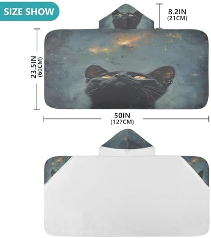 Cat Starry Sky Hooded Towel for Kids