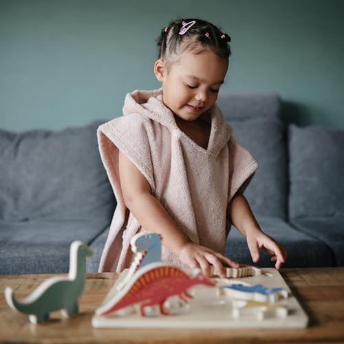 Mushie Poncho Towel for Toddlers and Kids Blush