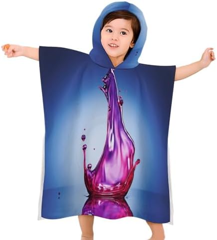 Kids Hooded Bath Towel with Purple Print