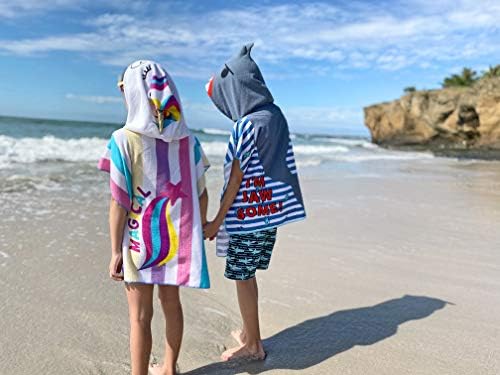 Juice Box Kids Hooded Poncho Terry Towel Shark One Size