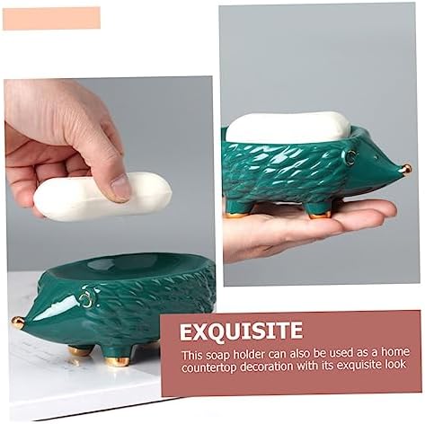 VOSAREA Ceramic Hedgehog Soap Holder Cute Cartoon Bathroom Accessory