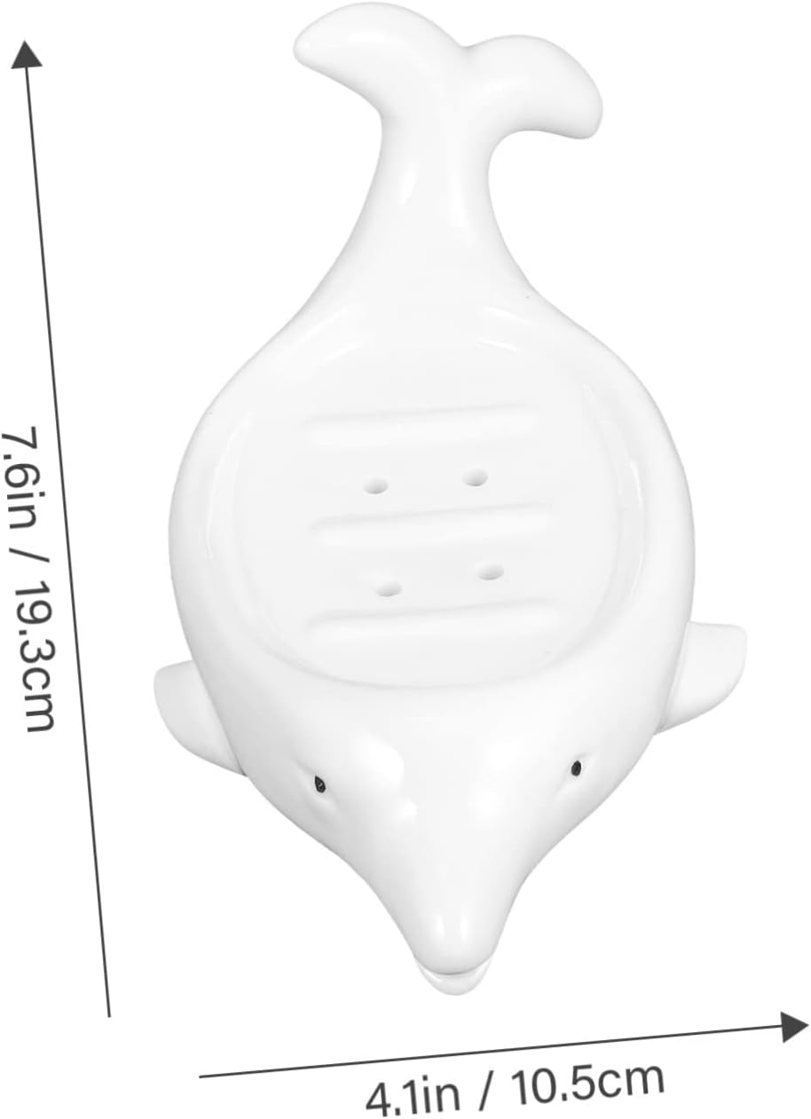 Ciieeo Ceramic Dolphin Soap Dish for Kids