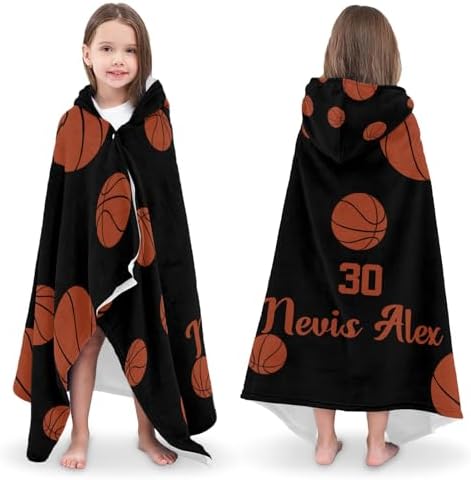 Deven Sport Basketball Personalized Hooded Bath Towel for Kids