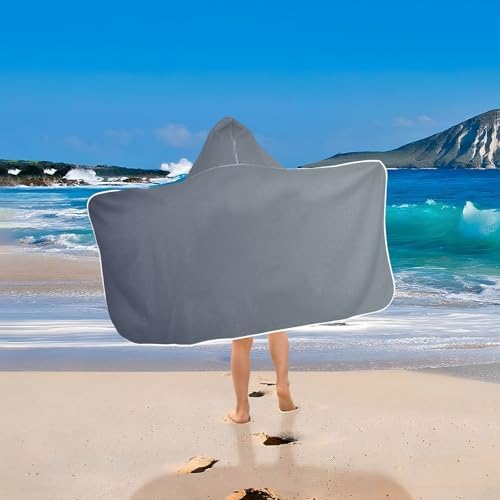 Blue Grey Gradient Kids Bath Towels with Hood